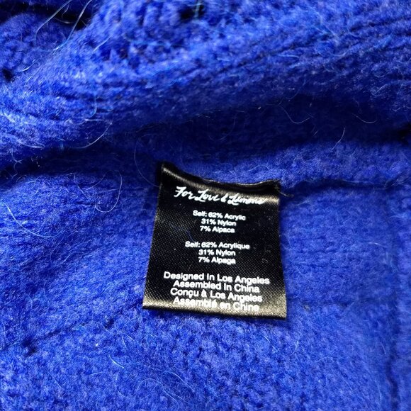 For Love and Lemons Knitz Mia Pointelle Cobalt Royal Blue Pullover Sweater Small - Picture 9 of 13